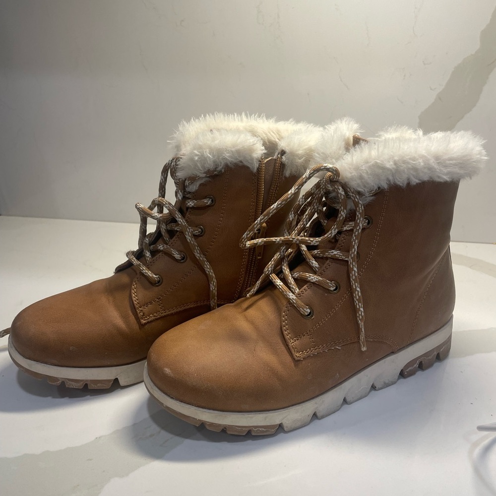 MIA Kids Tan Fur-Lined Boots